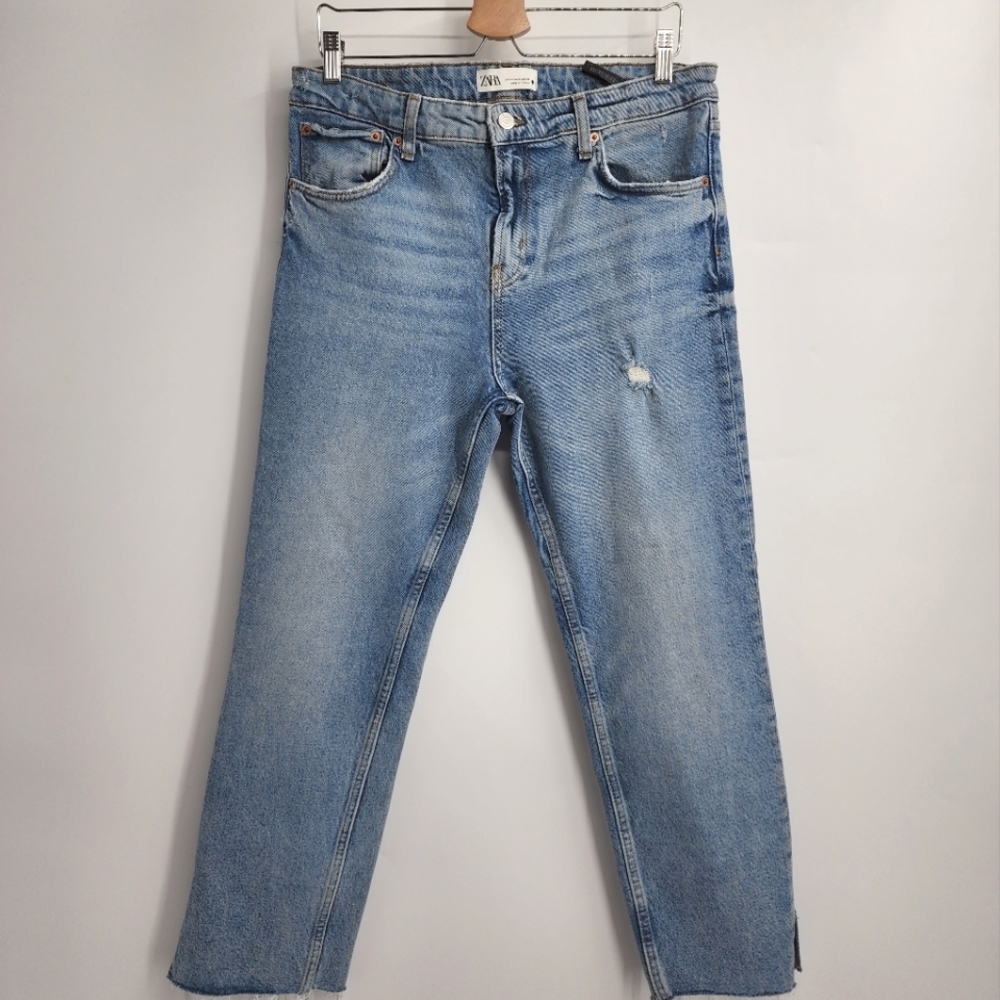 Zara Light Blue Straight Leg Jeans